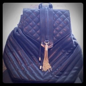 Aldo Black Quilted Mini Backpack